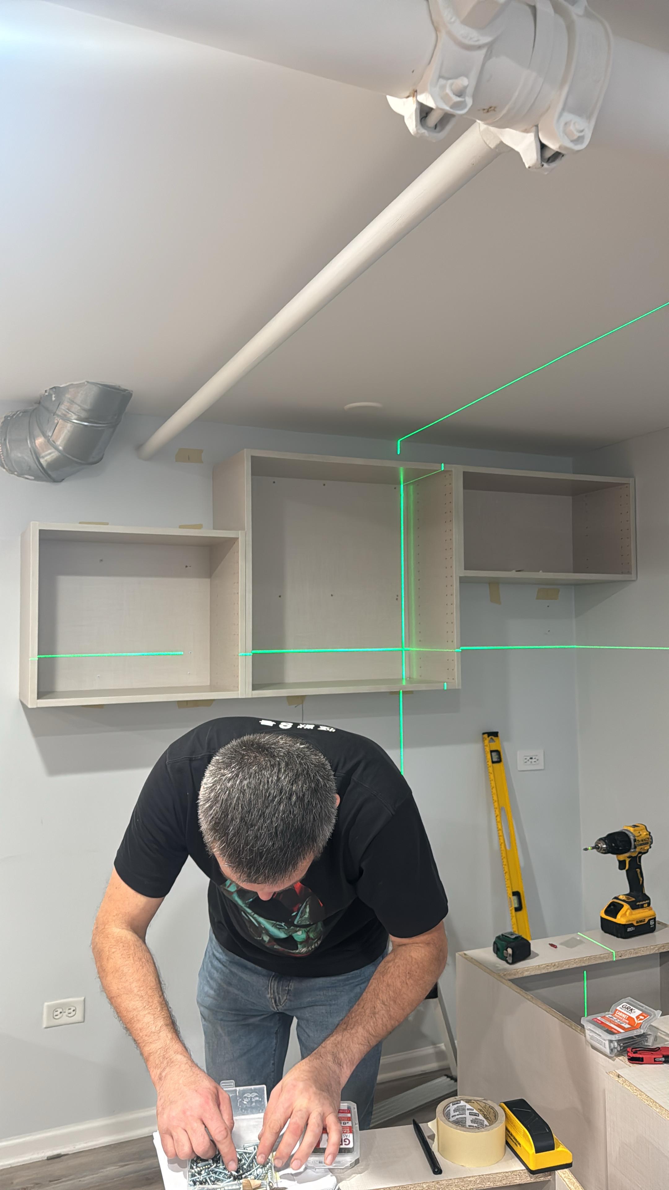 Kitchen cabinet installation process